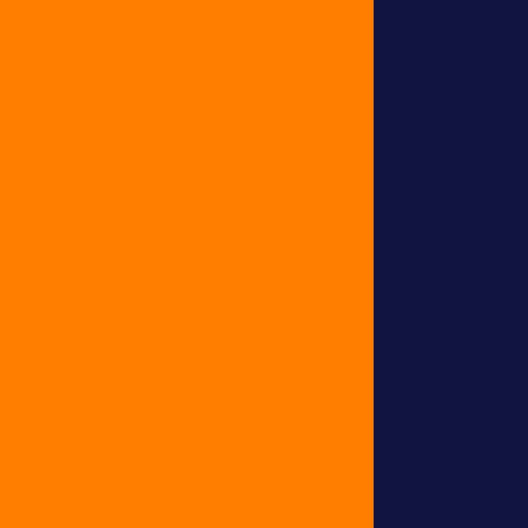 Oranžinė-tamsiai mėlyna