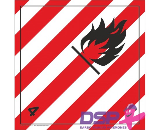 tear down Skalk Misty Pavojingų medžiagų saugos ženklas "Degios kietos medžiagos" DSP Plius